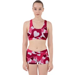 Pink Hearts Pattern Love Shape Work It Out Gym Set by Pakrebo