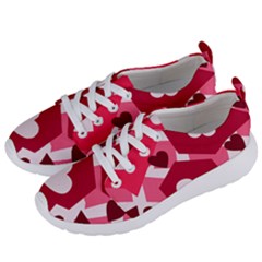 Pink Hearts Pattern Love Shape Women s Lightweight Sports Shoes by Pakrebo