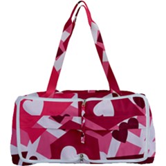 Pink Hearts Pattern Love Shape Multi Function Bag by Pakrebo