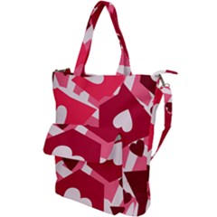 Pink Hearts Pattern Love Shape Shoulder Tote Bag by Pakrebo