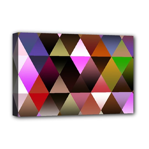 Abstract Geometric Triangles Shapes Deluxe Canvas 18  X 12  (stretched) by Pakrebo