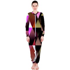 Abstract Geometric Triangles Shapes Onepiece Jumpsuit (ladies)  by Pakrebo