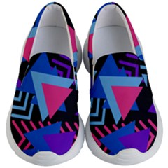 Memphis Pattern Geometric Abstract Kids  Lightweight Slip Ons by Pakrebo