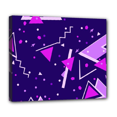 Purple Blue Geometric Pattern Deluxe Canvas 24  X 20  (stretched)