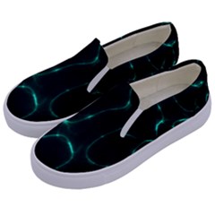 Green Pattern Background Abstract Kids  Canvas Slip Ons by Pakrebo