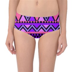 Seamless Purple Pink Pattern Mid-waist Bikini Bottoms by Pakrebo