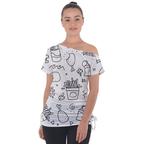 Set Chalk Out Scribble Collection Tie-up Tee by Pakrebo