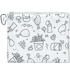 Set Chalk Out Scribble Collection Canvas Cosmetic Bag (xxxl) by Pakrebo