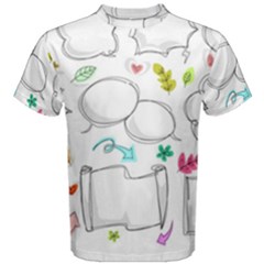 Set Chalk Out Chitchat Scribble Men s Cotton Tee by Pakrebo