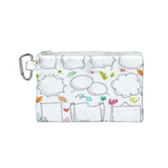 Set Chalk Out Chitchat Scribble Canvas Cosmetic Bag (small) by Pakrebo