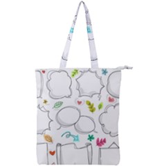 Set Chalk Out Chitchat Scribble Double Zip Up Tote Bag by Pakrebo