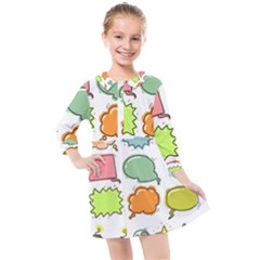 Set Collection Balloon Image Kids  Quarter Sleeve Shirt Dress by Pakrebo