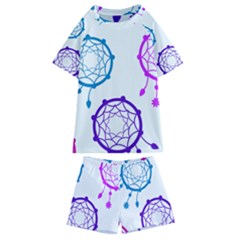 Dreamcatcher Dream Catcher Pattern Kids  Swim Tee And Shorts Set by Pakrebo