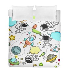 Sketch Cartoon Space Set Duvet Cover Double Side (full/ Double Size) by Pakrebo
