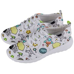 Sketch Cartoon Space Set Men s Lightweight Sports Shoes by Pakrebo