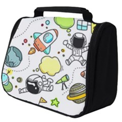 Sketch Cartoon Space Set Full Print Travel Pouch (big) by Pakrebo