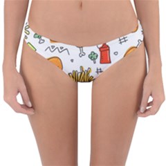 Cute Sketch Set Child Fun Funny Reversible Hipster Bikini Bottoms by Pakrebo