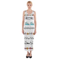 Decoration Element Style Pattern Fitted Maxi Dress