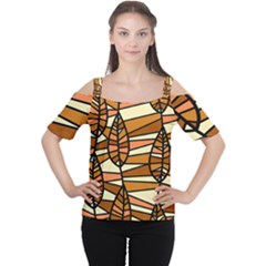 Autumn Leaf Mosaic Seamless Cutout Shoulder Tee