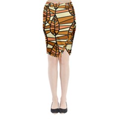 Autumn Leaf Mosaic Seamless Midi Wrap Pencil Skirt