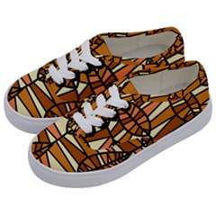 Autumn Leaf Mosaic Seamless Kids  Classic Low Top Sneakers