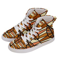 Autumn Leaf Mosaic Seamless Women s Hi-Top Skate Sneakers