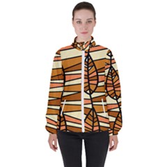 Autumn Leaf Mosaic Seamless High Neck Windbreaker (Women)