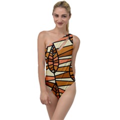 Autumn Leaf Mosaic Seamless To One Side Swimsuit