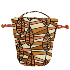 Autumn Leaf Mosaic Seamless Drawstring Bucket Bag