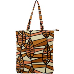 Autumn Leaf Mosaic Seamless Double Zip Up Tote Bag