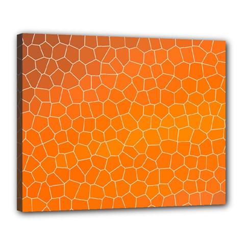 Orange Mosaic Structure Background Canvas 20  X 16  (stretched) by Pakrebo