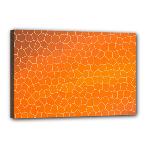 Orange Mosaic Structure Background Canvas 18  X 12  (stretched) by Pakrebo
