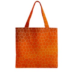 Orange Mosaic Structure Background Zipper Grocery Tote Bag