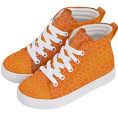 Orange Mosaic Structure Background Kids  Hi-top Skate Sneakers by Pakrebo