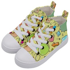 Cute Sketch Child Graphic Funny Kids  Mid-top Canvas Sneakers by Pakrebo