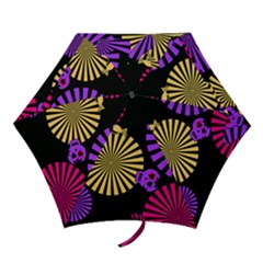 Seamless Halloween Day Of The Dead Mini Folding Umbrellas