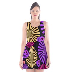 Seamless Halloween Day Of The Dead Scoop Neck Skater Dress