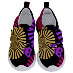 Seamless Halloween Day Of The Dead Kids  Velcro No Lace Shoes