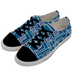 Geometric Rectangle Shape Linear Men s Low Top Canvas Sneakers by Pakrebo