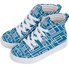 Geometric Rectangle Shape Linear Kids  Hi-top Skate Sneakers by Pakrebo