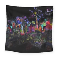 Grunge Paint Splatter Splash Ink Square Tapestry (large)