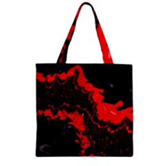 Red Black Fractal Mandelbrot Art Wallpaper Zipper Grocery Tote Bag