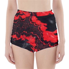 Red Black Fractal Mandelbrot Art Wallpaper High-waisted Bikini Bottoms