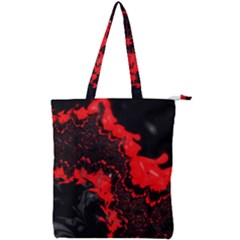 Red Black Fractal Mandelbrot Art Wallpaper Double Zip Up Tote Bag by Pakrebo