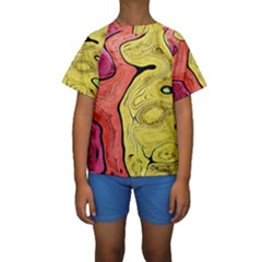 Pattern Background Abstract Kids  Short Sleeve Swimwear