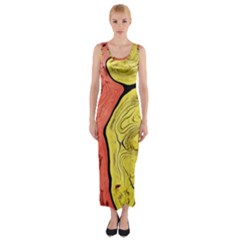 Pattern Background Abstract Fitted Maxi Dress