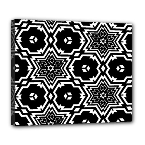 Black And White Pattern Background Structure Deluxe Canvas 24  X 20  (stretched) by Pakrebo