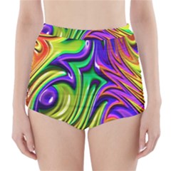 Fractal Mandelbrot Art Wallpaper High-waisted Bikini Bottoms by Pakrebo