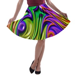 Fractal Mandelbrot Art Wallpaper A-line Skater Skirt by Pakrebo