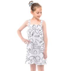 Baby Hand Sketch Drawn Toy Doodle Kids  Overall Dress by Pakrebo